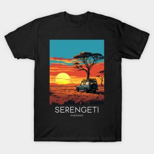 A Pop Art Travel Print of the Serengeti National Park - Tanzania T-Shirt